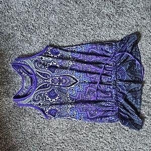 STUNNING ATHLETA PURPLE PAISLEY TIC TAC TOE RACERBACK TOP